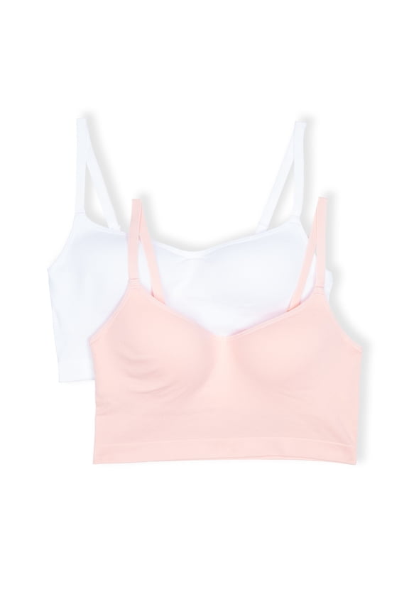 Girls' Seamless Molded Longline Bra, 2-pack, Sizes XS-2XL