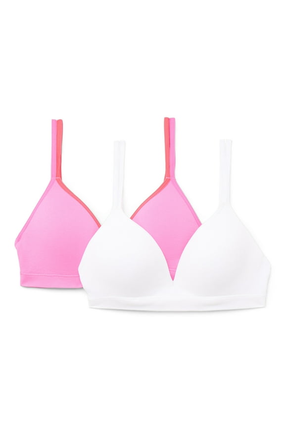 Girls Seamless T-Shirt Bra, 2-Pack, Sizes 30-38