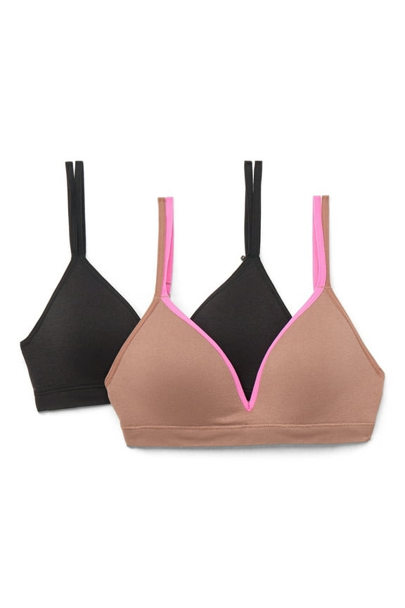 Girls Seamless T-Shirt Bra, 2-Pack, Sizes 30-38