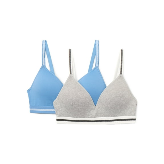 Wonder Nation Girls Seamless Triangle Wireless Bra, 2-Pack, Sizes 30-38