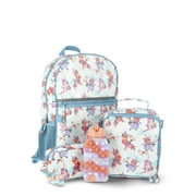 WONDER NATION Girls Sequin Caticorn Dreams 17" Laptop Backpack and Lunch Bag Set, 4-Piece, Blue