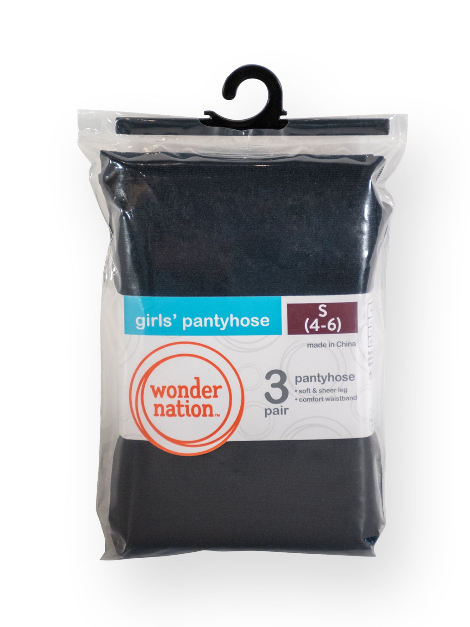 Wonder Nation Girls' Sheer Pantyhose, 3 pack, Sizes 4-16