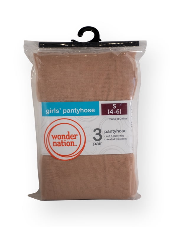 Girls' Sheer Pantyhose, 3 pack, Sizes 4-16