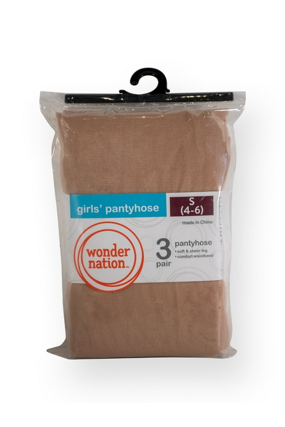 Girls' Sheer Pantyhose, 3 pack, Sizes 4-16