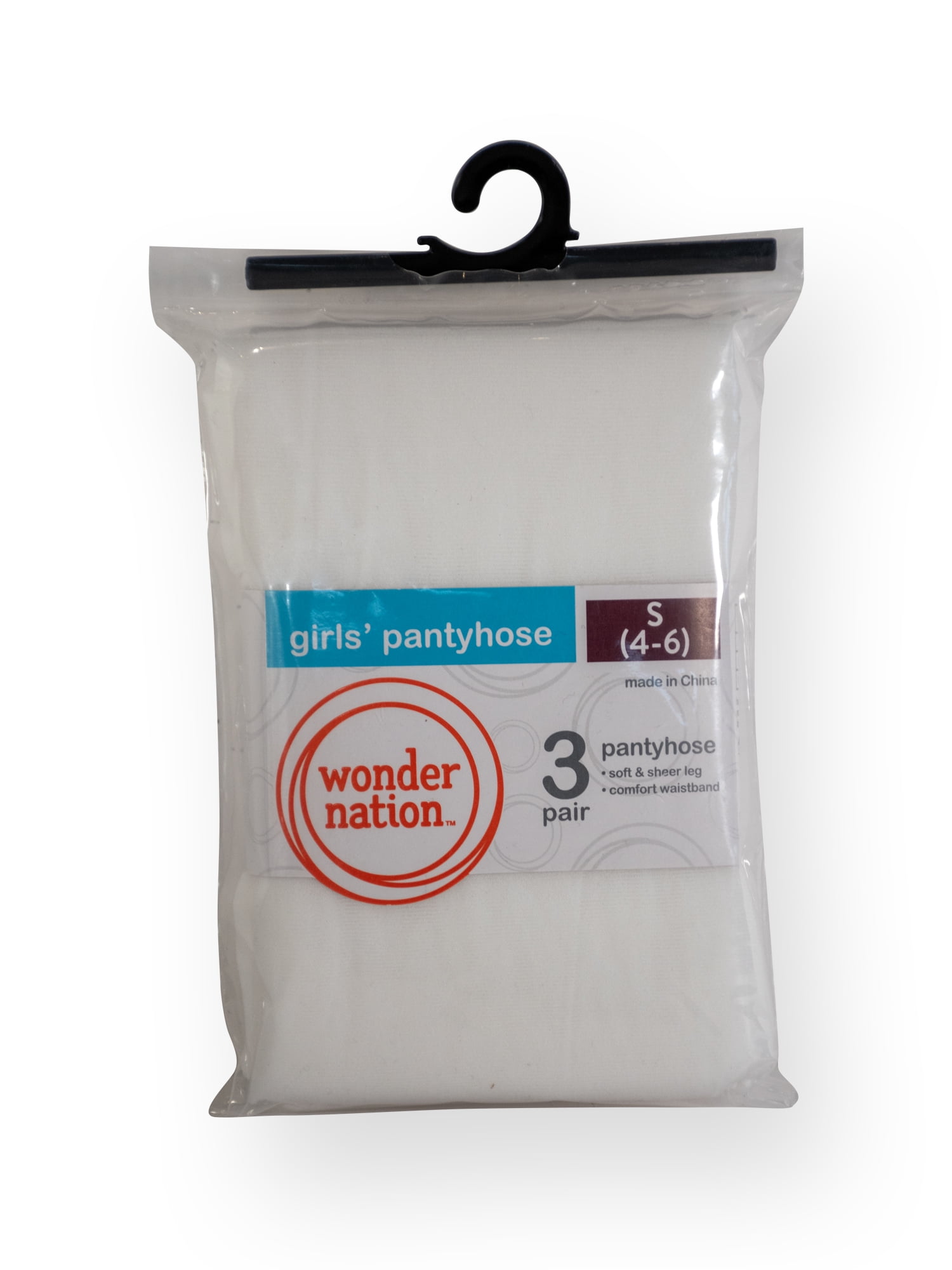 Wonder Nation Girls' Sheer Pantyhose, 3 pack, Sizes 4-16