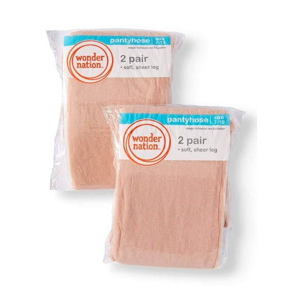 Wonder Nation Girls Sheer Pantyhose 4-pack, Sizes S-L