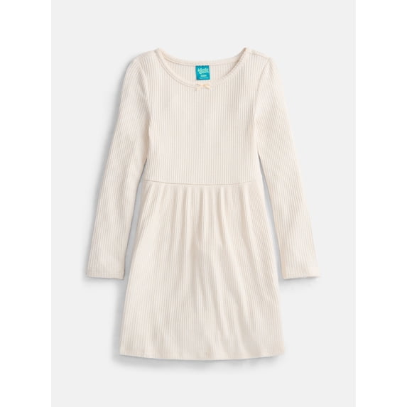 Wonder Nation Girls' Shimmer Knit Dress with Long Sleeves, Sizes 4-18 & Plus