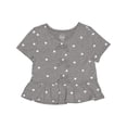 thumbnail image 1 of Wonder Nation Girls Short Sleeve Bow Front Top, Sizes 4-18 & Plus, 1 of 4