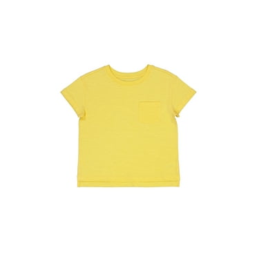 Wonder Nation Girls Short Sleeve Boxy Pocket Tee, Sizes 4-18 & Plus
