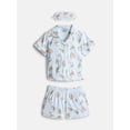 thumbnail image 1 of Wonder Nation Girls Short Sleeve Button Front Pajama Top and Shorts Set with Eyemask, 3-Piece, Sizes Sizes 4-18, 1 of 4