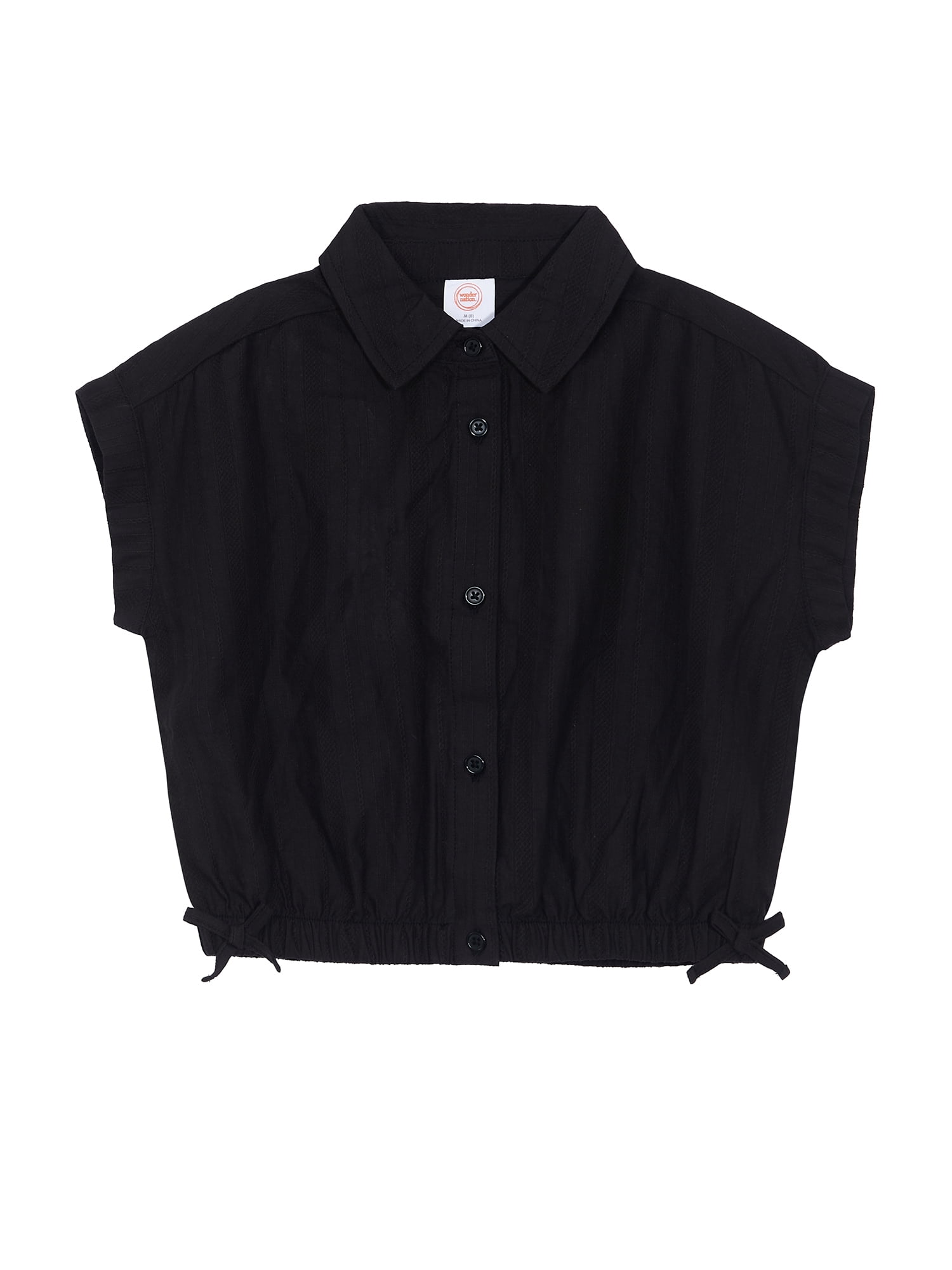 Wonder Nation Girls Short Sleeve Camp Top, Sizes 4-18 & Plus