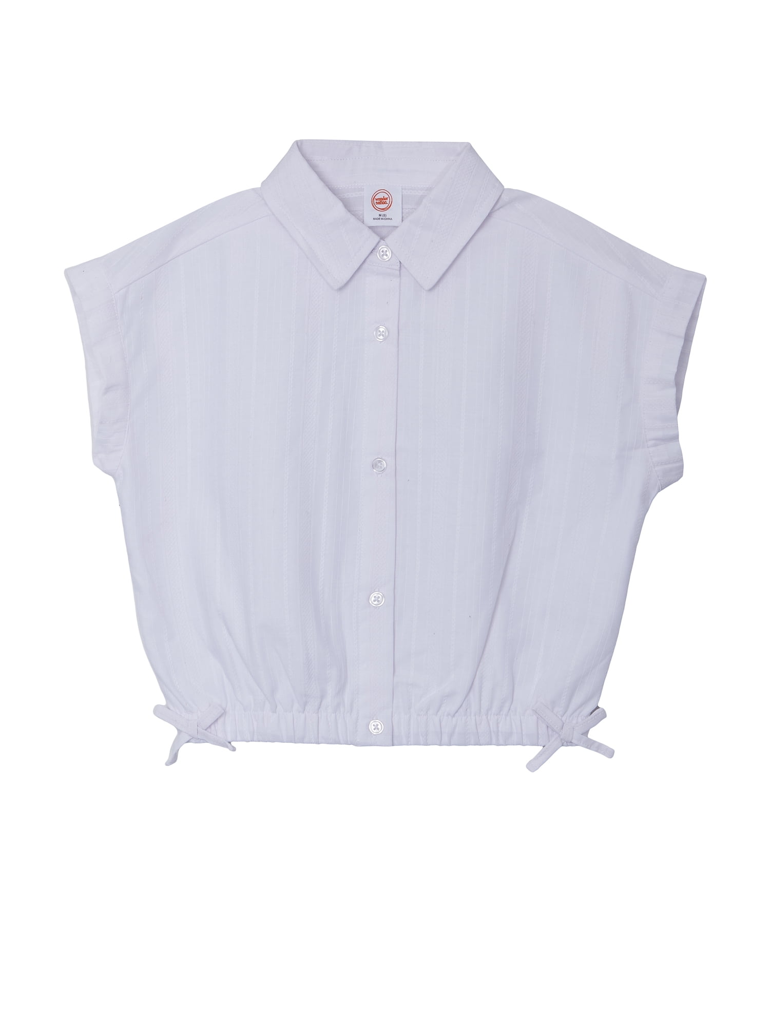Wonder Nation Girls Short Sleeve Camp Top, Sizes 4-18 & Plus