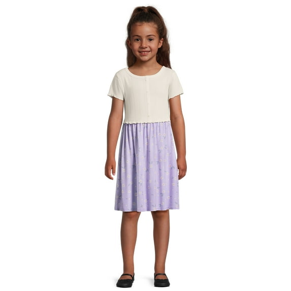 Wonder Nation Girls Short Sleeve Cardigan Dress, Size 4-18 & Plus