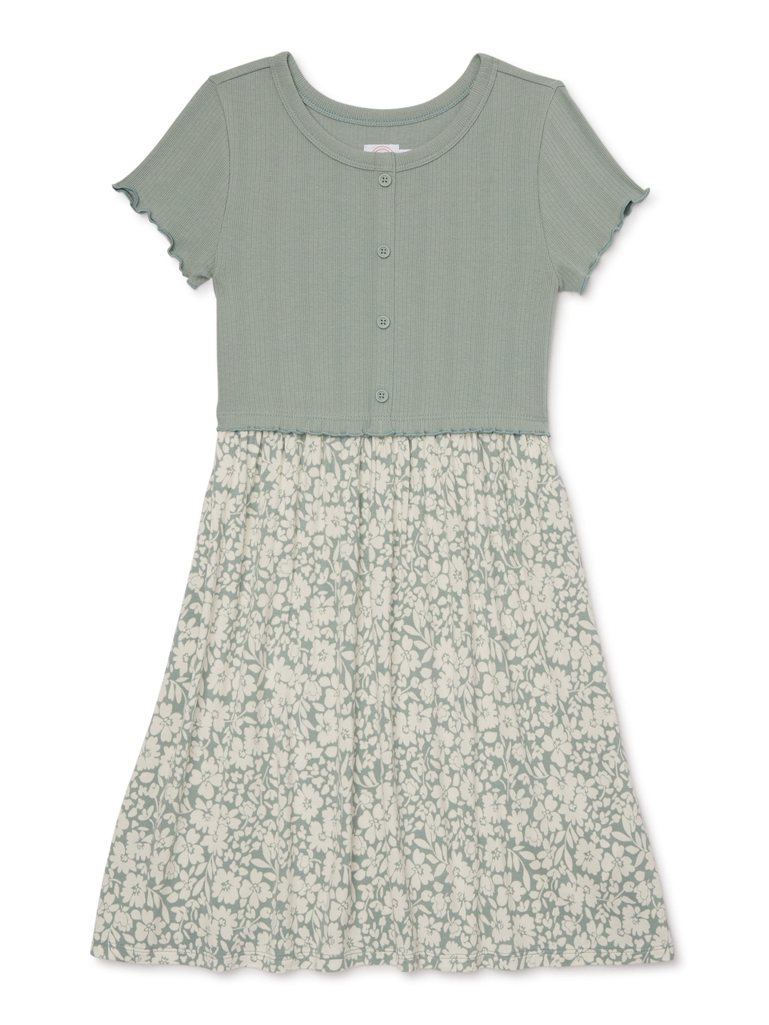 Wonder Nation Girls Short Sleeve Cardigan Dress, Size 418 & Plus