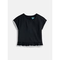 thumbnail image 1 of Wonder Nation Girls Ruffle Hem Top with Short Sleeves, Sizes 4-18 & Plus, 1 of 3