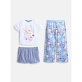thumbnail image 1 of Wonder Nation Girls Graphic Tee with Shorts and Pants Pajama Set, 3 Piece, Sizes 4-18, 1 of 4