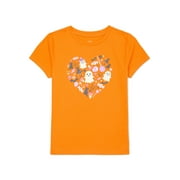 Wonder Nation Girls Halloween Graphic T-Shirt with Short Sleeves, Sizes 4-18