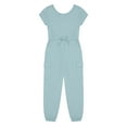 thumbnail image 1 of Wonder Nation Girls Knit Cargo Jumpsuit with Short Sleeves, Sizes 4-18 & Plus, 1 of 5