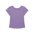 thumbnail image 1 of Wonder Nation Girls Ribbed Pointelle Keyhole T-Shirt, Sizes 4-18 & Plus, 1 of 3