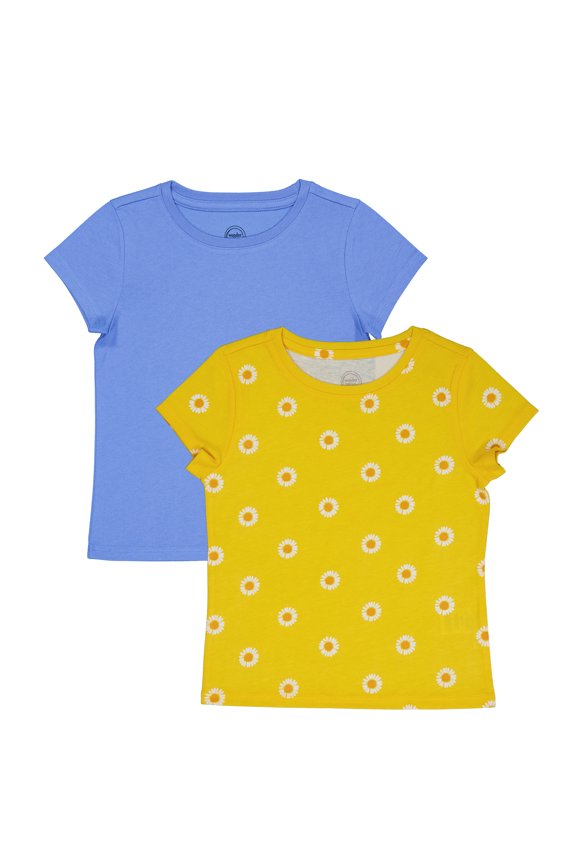 Girls Short Sleeve Kid Tough T-Shirt, 2-Pack, Sizes 4-18 & Plus