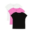 thumbnail image 1 of Wonder Nation Girls Kid Tough Tee with Short Sleeves, 3-Pack, Sizes 4-18 & Plus, 1 of 4