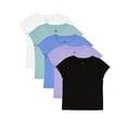 thumbnail image 1 of Wonder Nation Girls Kid Tough Tee with Short Sleeves, 5-Pack, Sizes 4-18 & Plus, 1 of 6