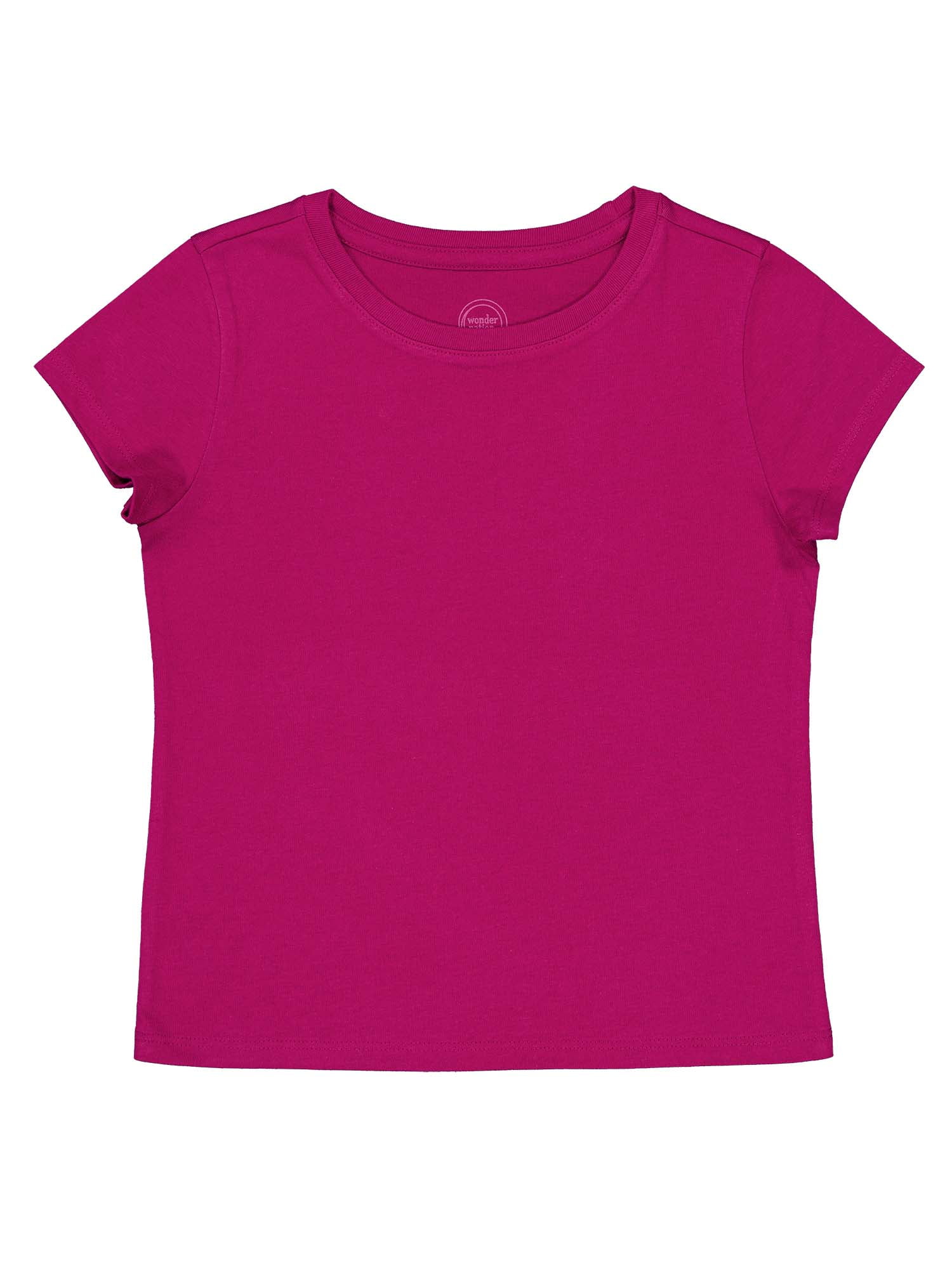 Wonder Nation Girls Short Sleeve Kid Tough T-Shirt, Sizes 4-18 & Plus