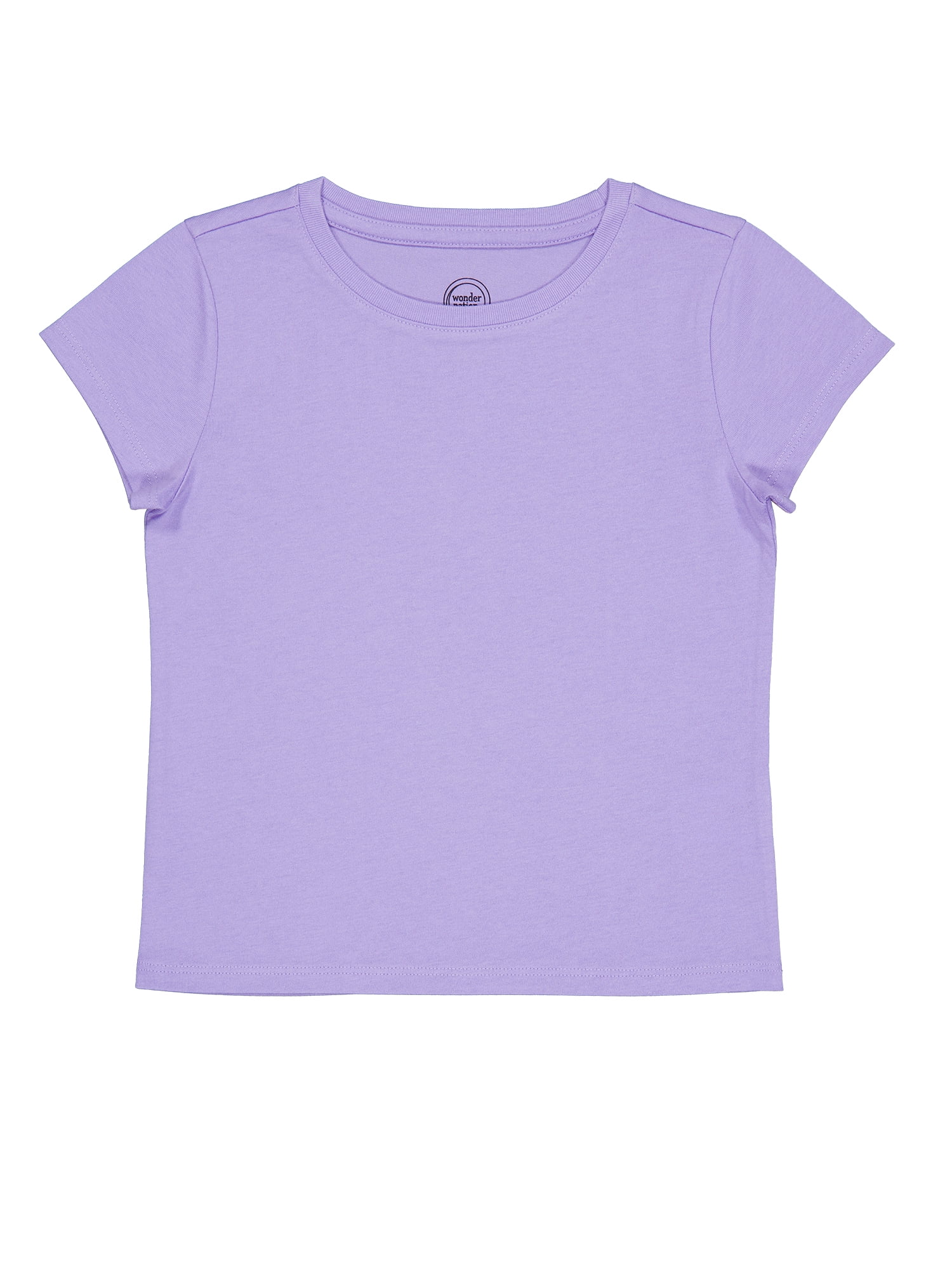 Wonder Nation Girls Kid Tough Tee with Short Sleeves, Sizes 4-18 & Plus