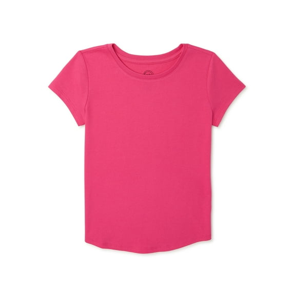 Wonder Nation Girls Short Sleeve Kid Tough T-Shirt, Sizes 4-18 & Plus