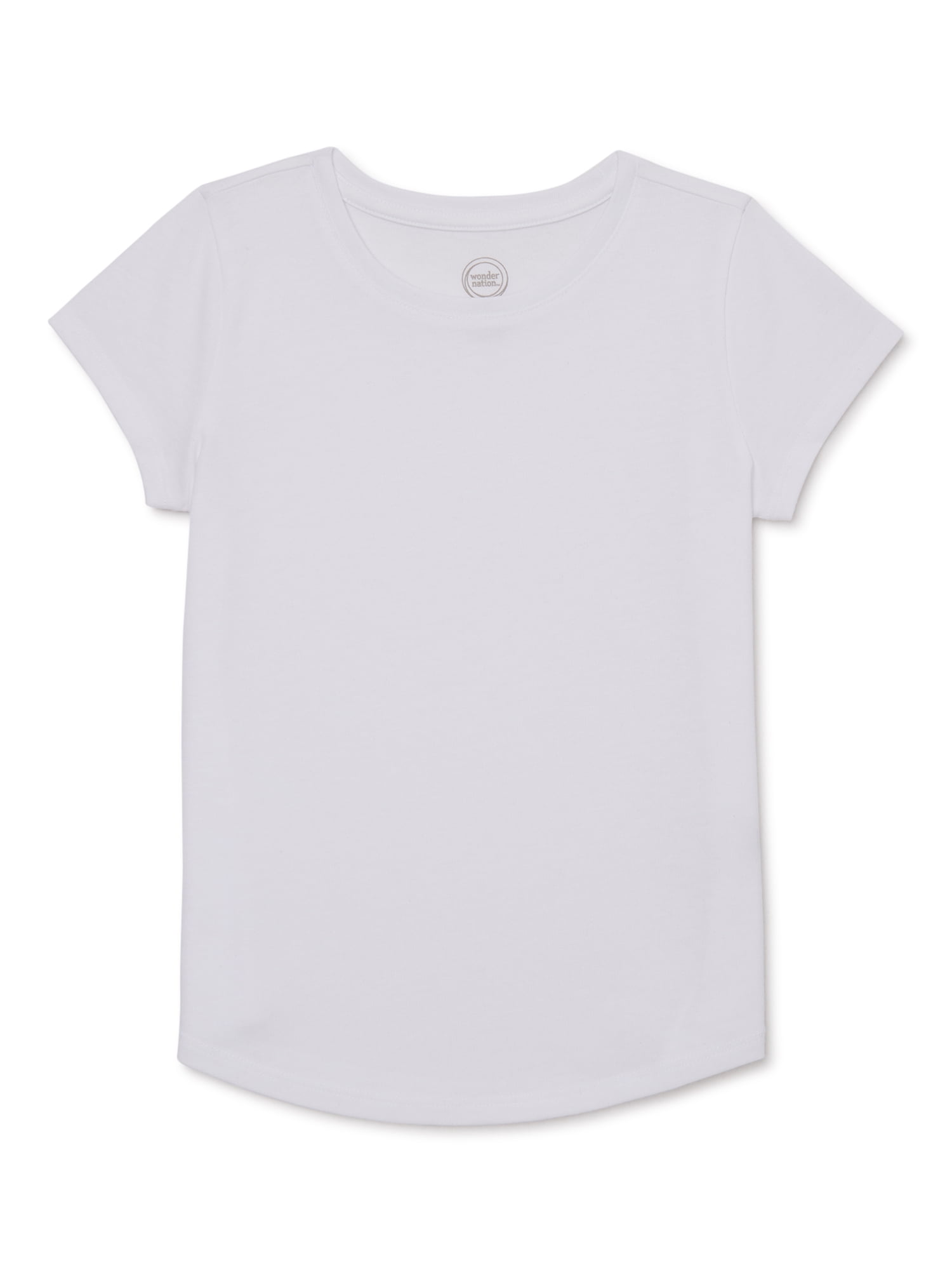 Wonder Nation Girls Kid Tough T-Shirt with Short Sleeves, Sizes 4-18 & Plus