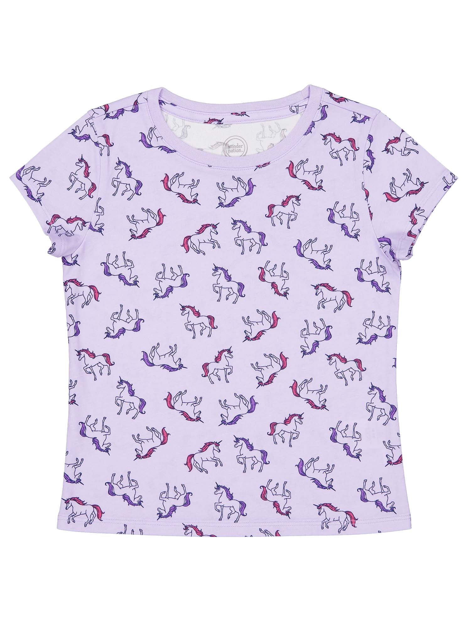 Wonder Nation Girls Short Sleeve Kid Tough T-Shirt, Sizes 4-18 & Plus