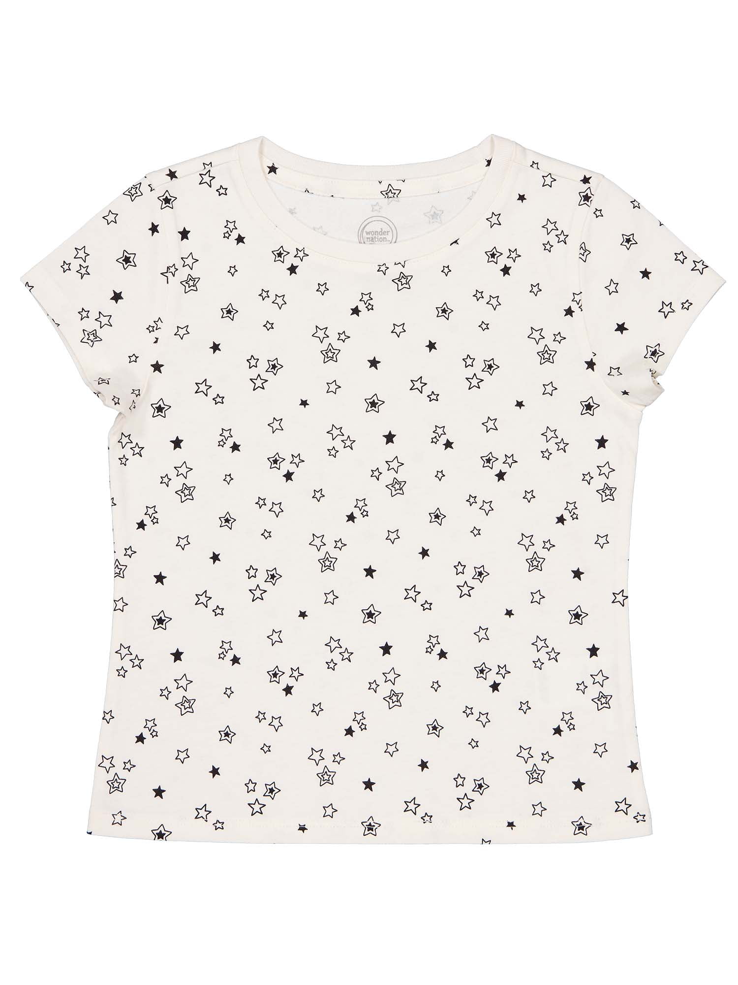 Wonder Nation Girls Short Sleeve Kid Tough T-Shirt, Sizes 4-18 & Plus