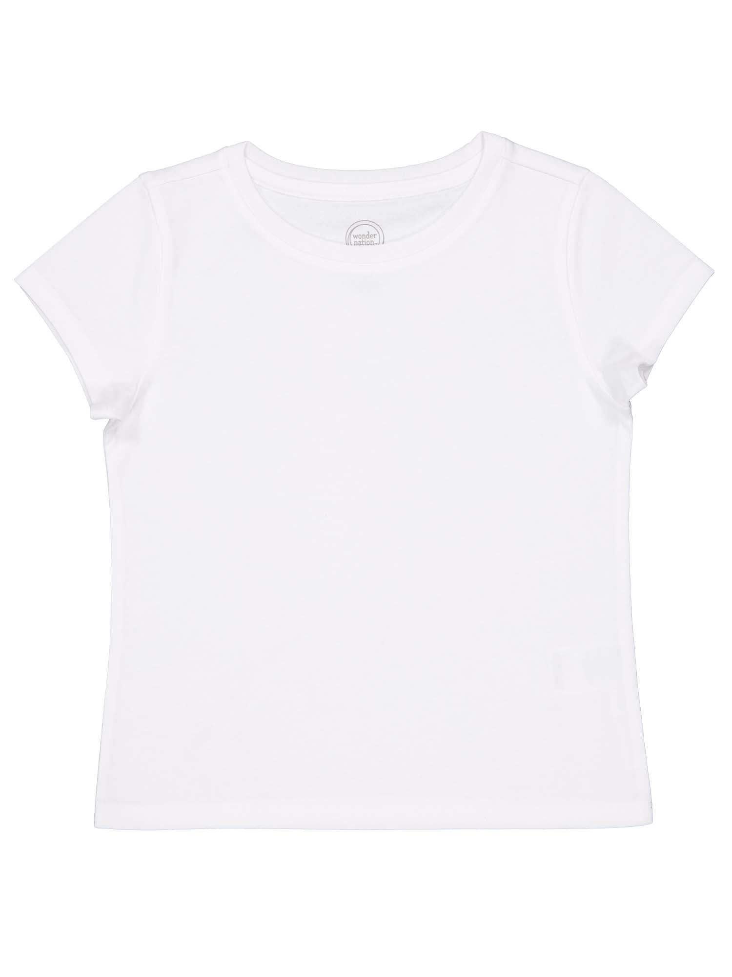 Wonder Nation Girls Short Sleeve Kid Tough T-Shirt, Sizes 4-18 & Plus