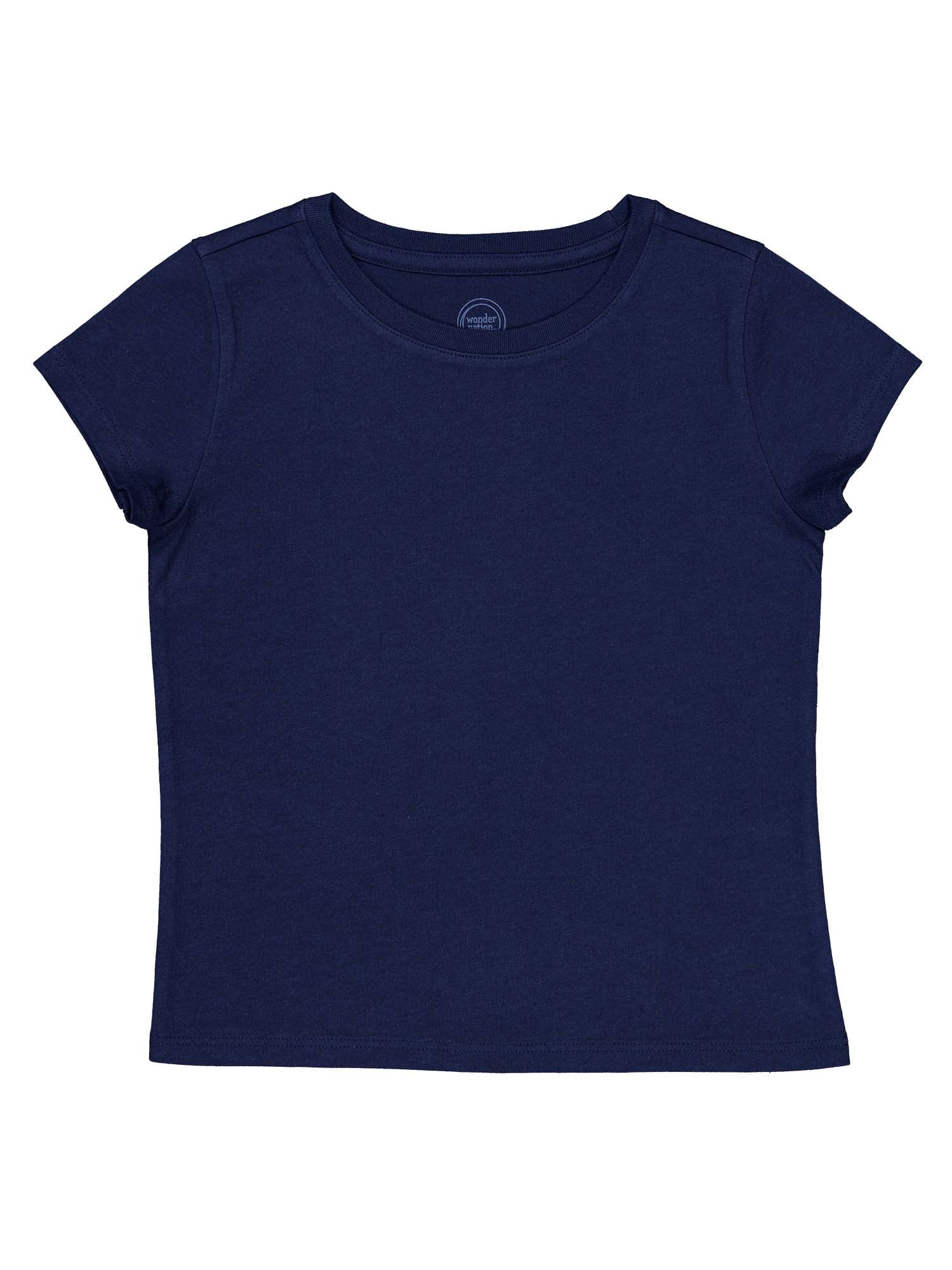 Wonder Nation Girls Short Sleeve Kid Tough T-Shirt, Sizes 4-18 & Plus