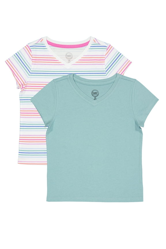 Girls Short Sleeve Kid Tough V-Neck Tee, Sizes 4-18 & Plus