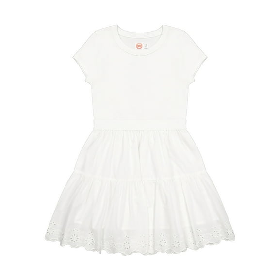 Wonder Nation Girls Short Sleeve Mixed Tiered Dress, Sizes 4-18 & Plus