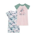 thumbnail image 1 of Wonder Nation Girls Short Sleeve Nightgown, 2-Pack, Size 4-18 & Plus, 1 of 5