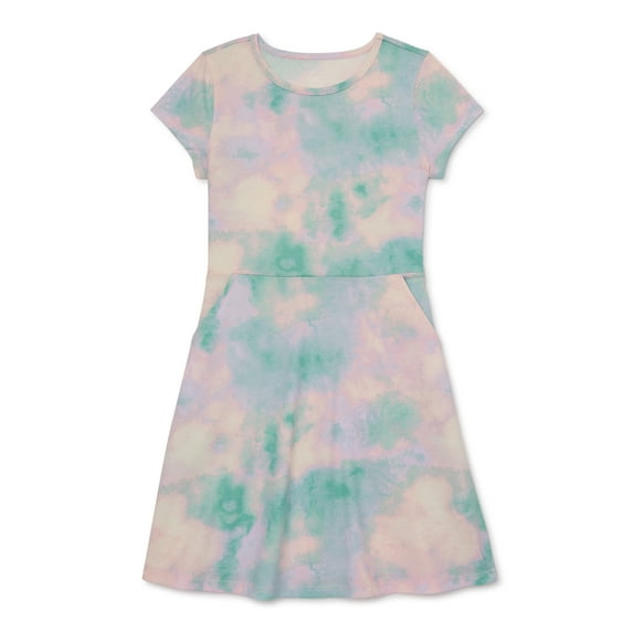 Wonder Nation Girls Short Sleeve Play Dress, Size 4-18 & Plus