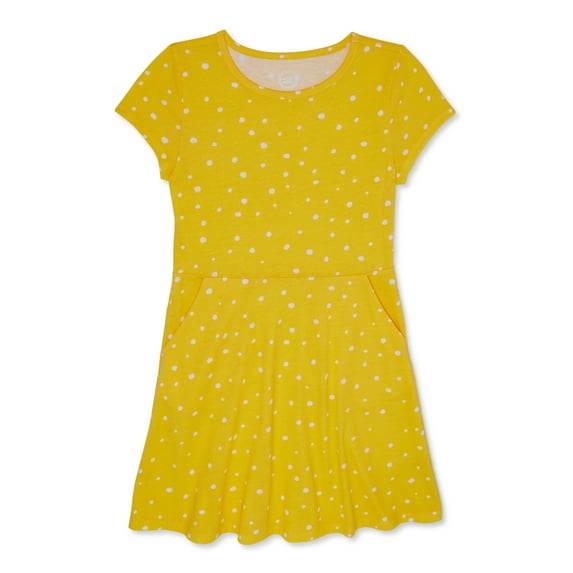 Wonder Nation Girls Short Sleeve Play Dress, Size 4-18 & Plus