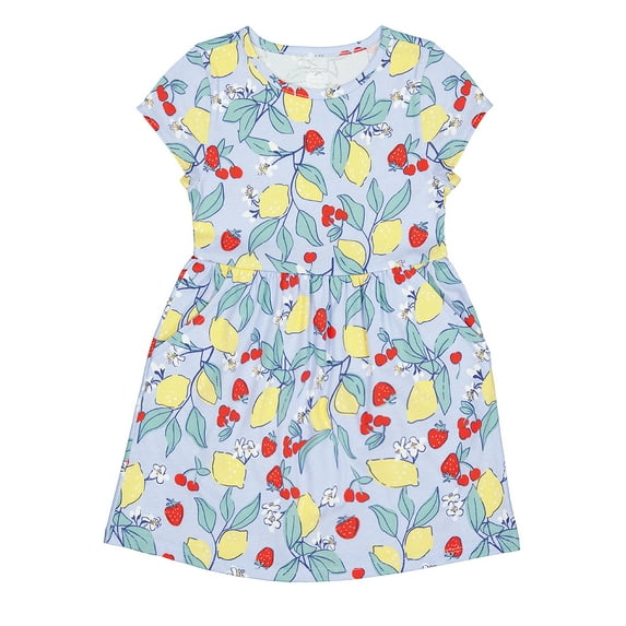 Wonder Nation Girls Short Sleeve Play Dress, Sizes 4-18 & Plus