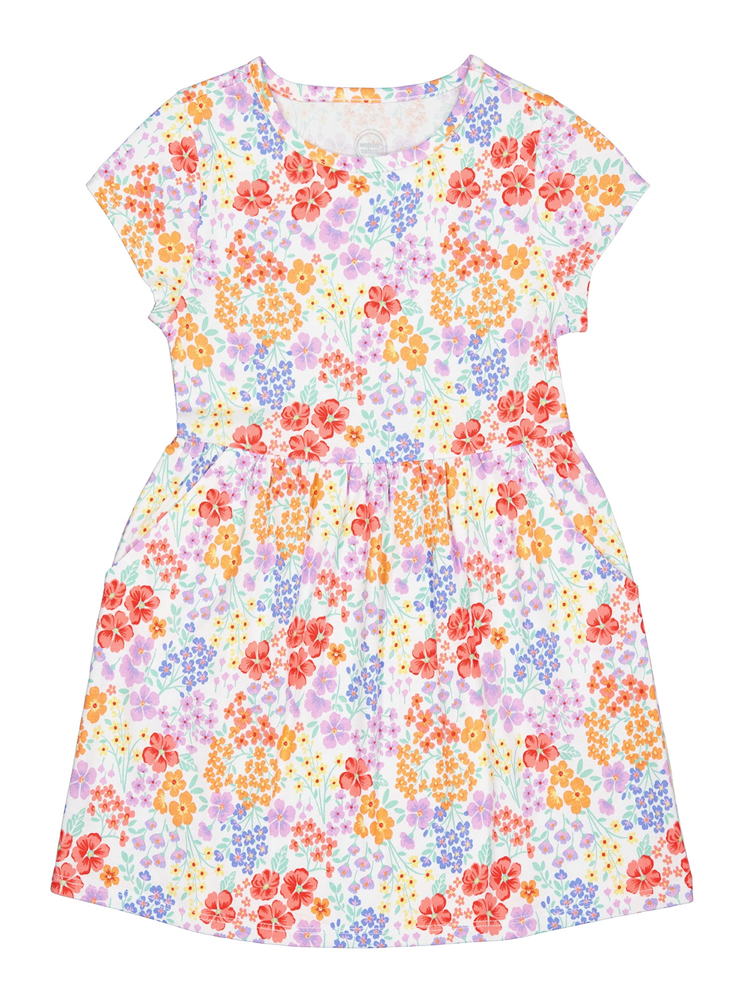 Wonder Nation Girls Short Sleeve Play Dress, Sizes 4-18 & Plus
