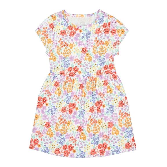 Wonder Nation Girls Short Sleeve Play Dress, Sizes 4-18 & Plus