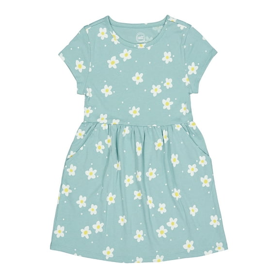 Wonder Nation Girls Short Sleeve Play Dress, Sizes 4-18 & Plus