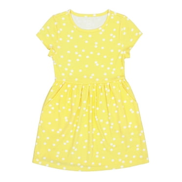 Wonder Nation Girls Short Sleeve Play Dress, Sizes 4-18 & Plus