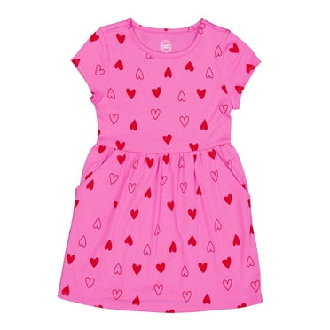 Wonder Nation Girls Short Sleeve Play Dress, Sizes 4-18 & Plus
