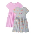 thumbnail image 1 of Wonder Nation Girls Short Sleeve Play Dresses, 2-Pack, Sizes 4-18 & Plus, 1 of 1