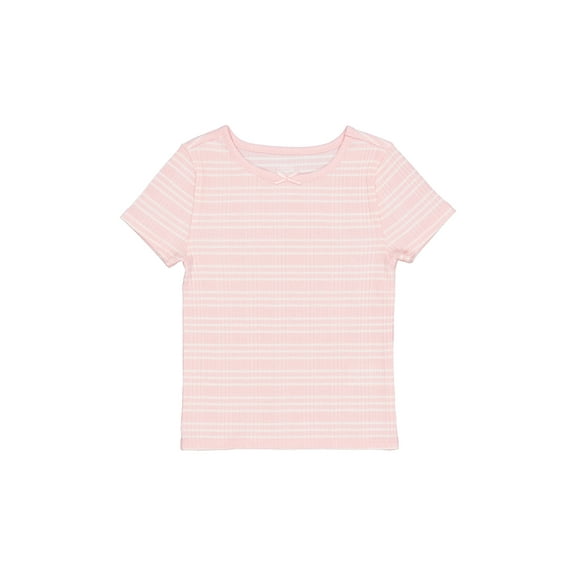 Wonder Nation Girls Short Sleeve Rib Tee, Sizes 4-18 & Plus