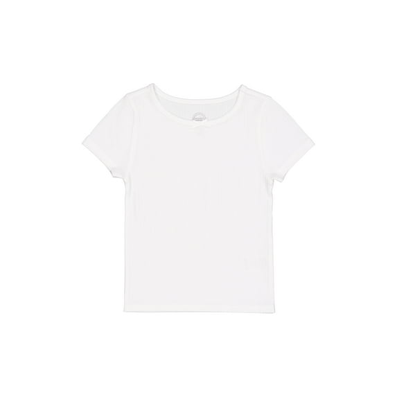 Wonder Nation Girls Short Sleeve Rib Tee, Sizes 4-18 & Plus