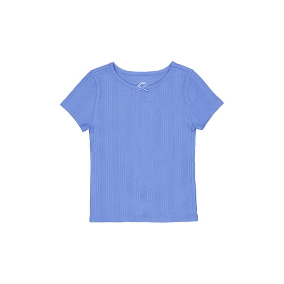 Wonder Nation Girls Short Sleeve Rib Tee, Sizes 4-18 & Plus
