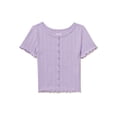 thumbnail image 1 of Wonder Nation Girls Short Sleeve Ribbed Top, Sizes 4-18 & Plus, 1 of 3